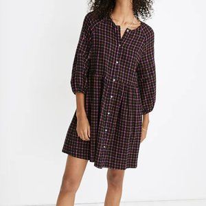 Madewell Black and Pink Plaid Dress